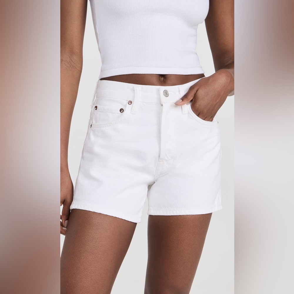 Agolde Parker Long White Jean Shorts size 29. Excellent condition
